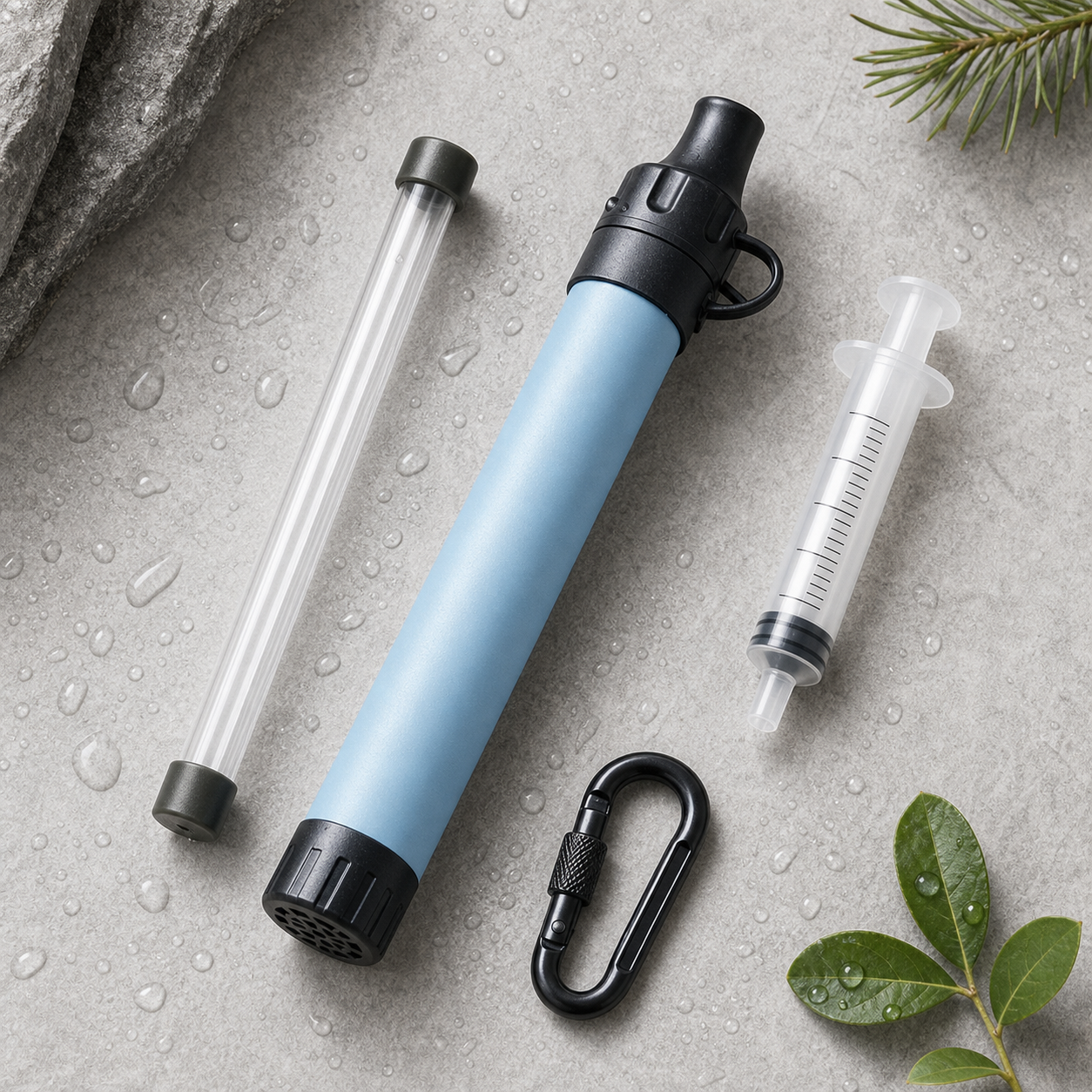 Pack Trek - filtre, tube, seringue et mousqueton